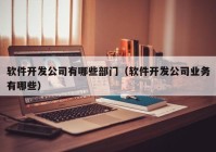 軟件開發(fā)公司有哪些部門(軟件開發(fā)公司業(yè)務(wù)有哪些)