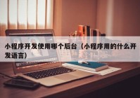小程序開發(fā)使用哪個(gè)后臺(tái)（小程序用的什么開發(fā)語(yǔ)言）