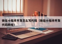 微信小程序開(kāi)發(fā)怎么寫代碼（微信小程序開(kāi)發(fā)代碼教程）