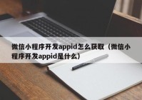 微信小程序開發(fā)appid怎么獲?。ㄎ⑿判〕绦蜷_發(fā)appid是什么）